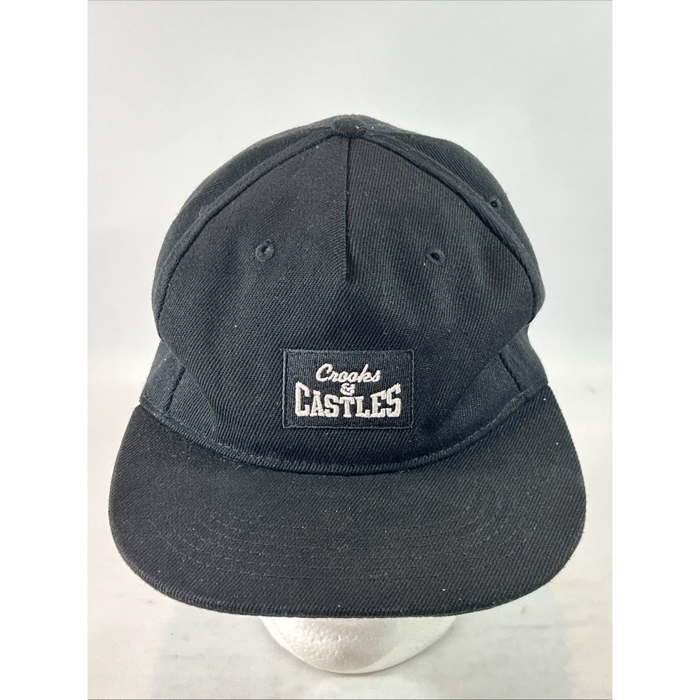 Crooks & Castles Hat Cap OSFA Gray Black Spell Out Streetwear Snap Back